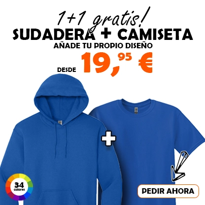 Sudadera unisex personalizada con camiseta gratis