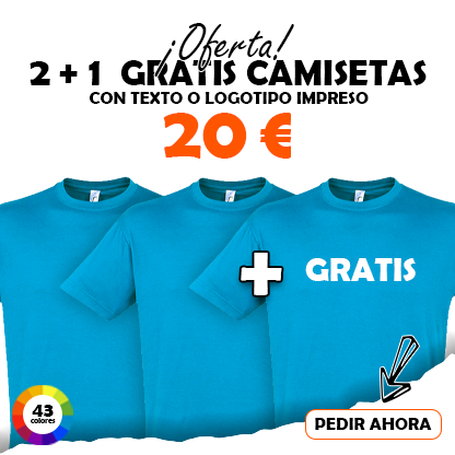 2+1 camiseta gratis personalizadas