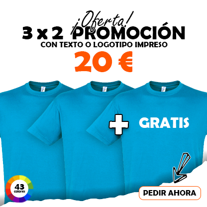 2+1 camiseta gratis personalizadas