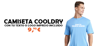 camiseta cooldry con tu texto o logo impreso incluido