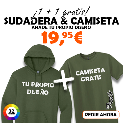 Sudadera con capucha personalizada con camiseta gratis